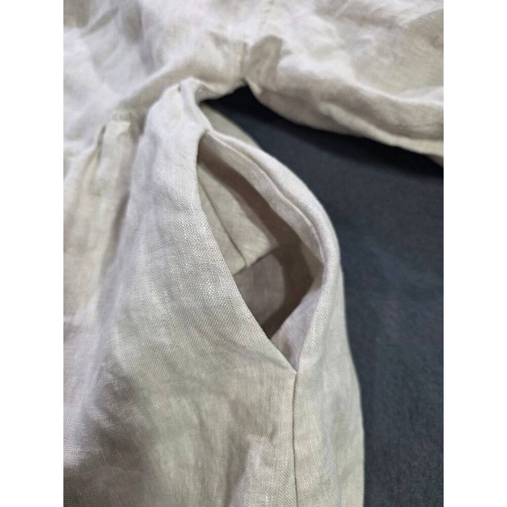 Marlow and Mae Harp Dress Large 100% Linen Mini Puff Sleeve Cottagecore A011134 - Picture 8 of 10